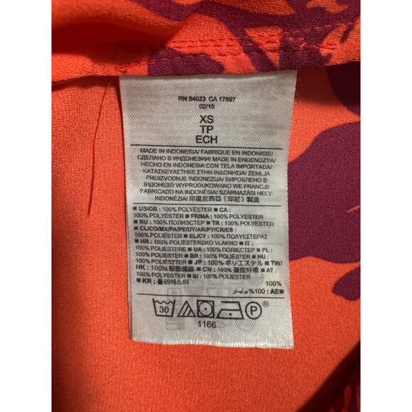 Banana Republic Womens Extra Small Tank Top Tropical Floral Vacation Chiffon - Picture 4 of 6